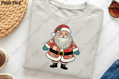 Cozy Patchwork Santa Claus Christmas PNG Product Image 3