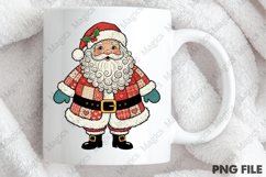 Cozy Patchwork Santa Claus Christmas PNG Product Image 4