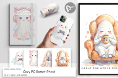 Cozy PC Gamer Ghost Digital Paper Product Image 1