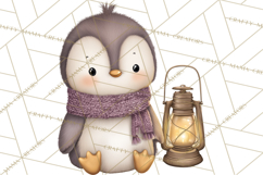Neutral Winter Penguin Clipart PNG Hygge Animals Product Image 3