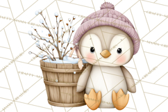 Neutral Winter Penguin Clipart PNG Hygge Animals Product Image 4