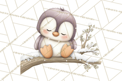 Neutral Winter Penguin Clipart PNG Hygge Animals Product Image 2