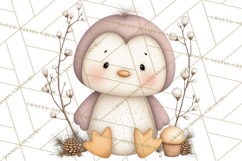Neutral Winter Penguin Clipart PNG Hygge Animals Product Image 5