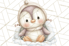 Neutral Winter Penguin Clipart PNG Hygge Animals Product Image 4