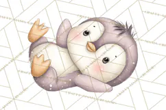 Neutral Winter Penguin Clipart PNG Hygge Animals Product Image 5