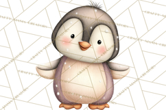 Neutral Winter Penguin Clipart PNG Hygge Animals Product Image 4