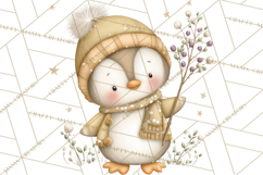 Neutral Winter Penguin Clipart PNG Hygge Animals Product Image 3