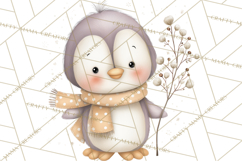 Neutral Winter Penguin Clipart PNG Hygge Animals Product Image 4