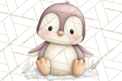 Neutral Winter Penguin Clipart PNG Hygge Animals Product Image 5