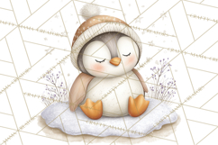 Neutral Winter Penguin Clipart PNG Hygge Animals Product Image 5