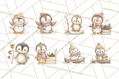 Neutral Winter Penguin Clipart PNG Hygge Animals Product Image 4
