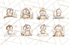 Neutral Winter Penguin Clipart PNG Hygge Animals Product Image 6