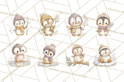 Neutral Winter Penguin Clipart PNG Hygge Animals Product Image 8