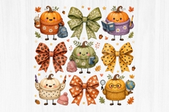 Cozy Pumpkin Teacher Autumn Clipart PNG Design Product Image 1