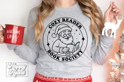 Cozy Reader Book Society SVG PNG - Christmas Book Lover Girl Product Image 1