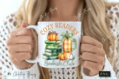 Cozy Readers Bookish Club PNG | Fall PNG Product Image 2