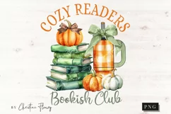 Cozy Readers Bookish Club PNG | Fall PNG Product Image 4