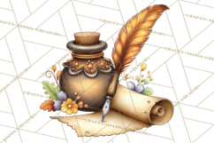 Cozy Reading and Library Clipart PNG, Fall Library Clip Art Product Image 3