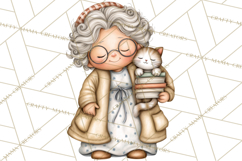 Cozy Reading and Library Clipart PNG, Fall Library Clip Art Product Image 4