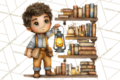 Cozy Reading and Library Clipart PNG, Fall Library Clip Art Product Image 3