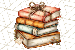 Cozy Reading and Library Clipart PNG, Fall Library Clip Art Product Image 2