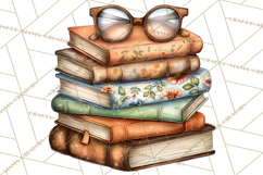 Cozy Reading and Library Clipart PNG, Fall Library Clip Art Product Image 5