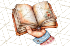 Cozy Reading and Library Clipart PNG, Fall Library Clip Art Product Image 5