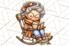 Cozy Reading and Library Clipart PNG, Fall Library Clip Art Product Image 2