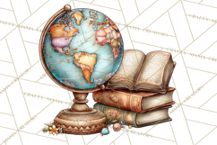 Cozy Reading and Library Clipart PNG, Fall Library Clip Art Product Image 3