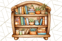 Cozy Reading and Library Clipart PNG, Fall Library Clip Art Product Image 4