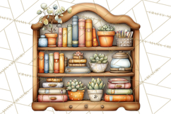 Cozy Reading and Library Clipart PNG, Fall Library Clip Art Product Image 5