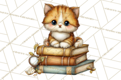 Cozy Reading and Library Clipart PNG, Fall Library Clip Art Product Image 2