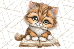 Cozy Reading and Library Clipart PNG, Fall Library Clip Art Product Image 3
