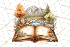Cozy Reading and Library Clipart PNG, Fall Library Clip Art Product Image 4