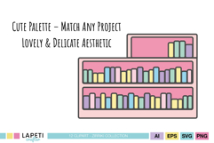 cute cozy room book clipart set