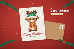 Christmas Reindeer Papercut SVG Product Image 1
