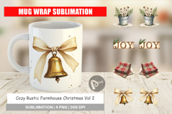 Rustic Farmhouse Christmas Mug Wrap Product Image 1
