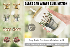 Rustic Farmhouse Christmas Glass Can Product Image 1