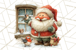 Santa Claus Christmas Clipart PNG, Cozy Watercolor Product Image 4