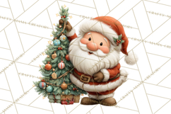 Santa Claus Christmas Clipart PNG, Cozy Watercolor Product Image 4