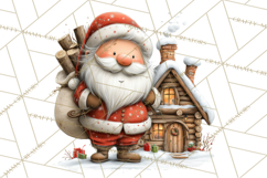 Santa Claus Christmas Clipart PNG, Cozy Watercolor Product Image 5