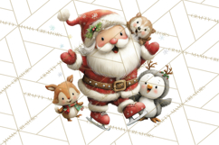 Santa Claus Christmas Clipart PNG, Cozy Watercolor Product Image 5