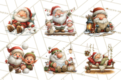 Santa Claus Christmas Clipart PNG, Cozy Watercolor Product Image 2