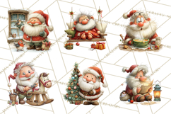 Santa Claus Christmas Clipart PNG, Cozy Watercolor Product Image 6