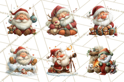 Santa Claus Christmas Clipart PNG, Cozy Watercolor Product Image 7