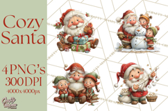 Santa Claus Christmas Clipart PNG, Cozy Watercolor Product Image 1
