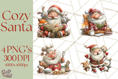 Santa Claus Christmas Clipart PNG, Cozy Watercolor Product Image 1