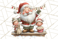 Santa Claus Christmas Clipart PNG, Cozy Watercolor Product Image 5