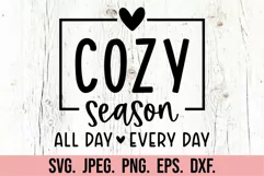 Cozy Season SVG - Sweater Weather Thanksgiving Christmas PNG Product Image 5