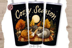 Woodland Cozy Season Tumbler Wrap PNG Product Image 1